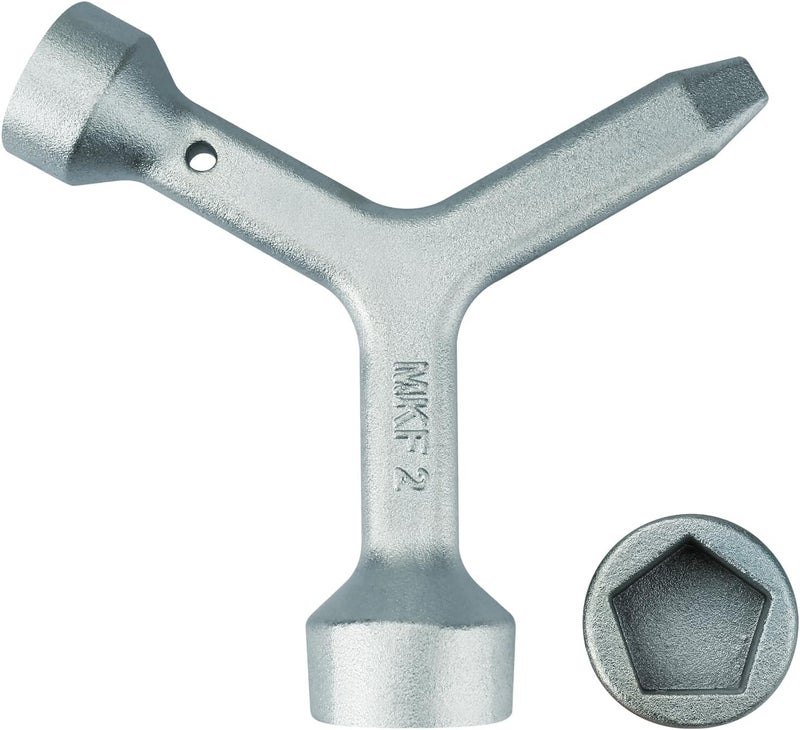 VIDABTE MKF2 Meter Curb Box Key triangle curb box wrench,Electric Box Key Water Meter Key for meter pit lids and meter box lids and curb box - Image 1